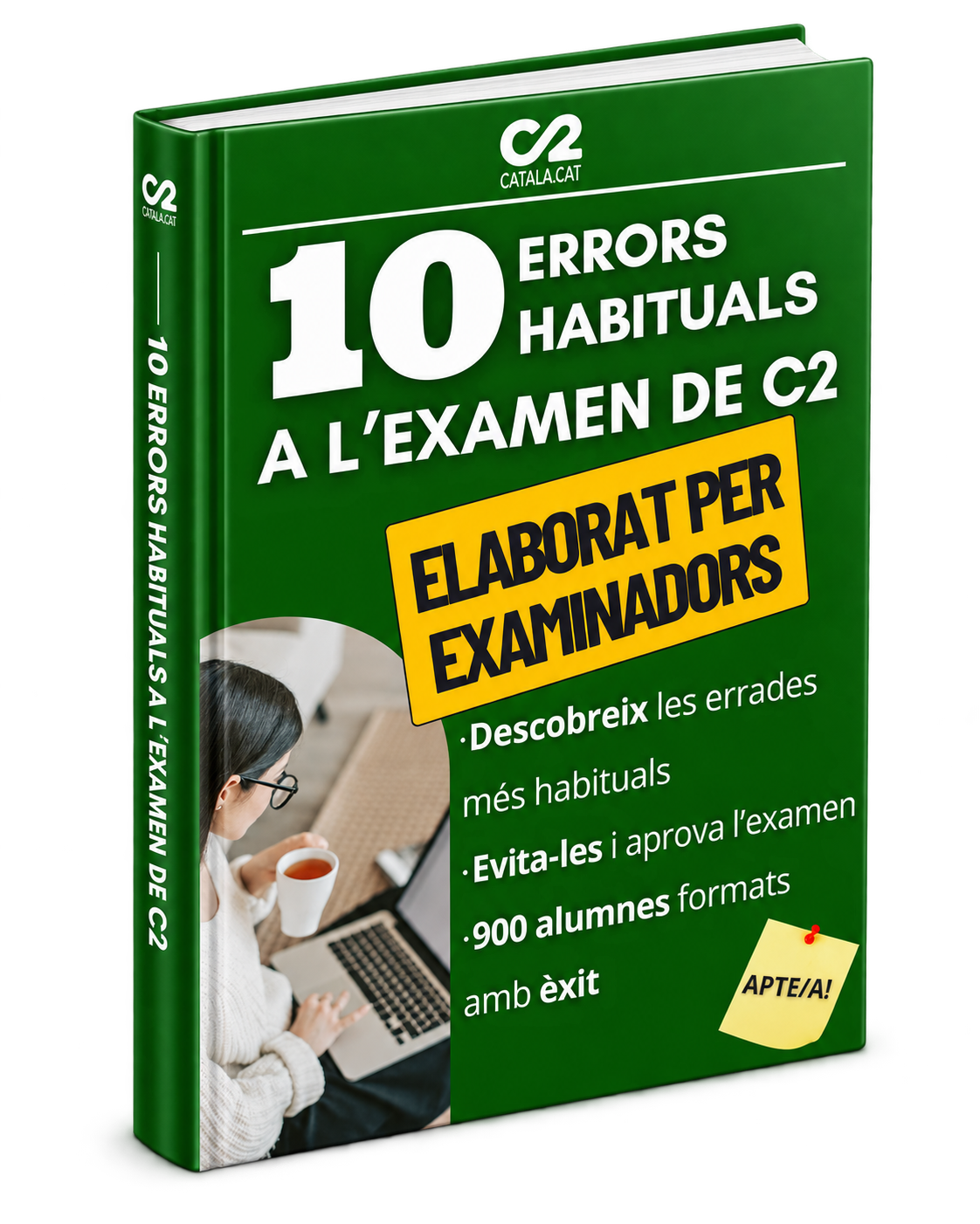 Mockup del llibre digital 10 errors habituals a l’examen de C2, elaborat per examinadors