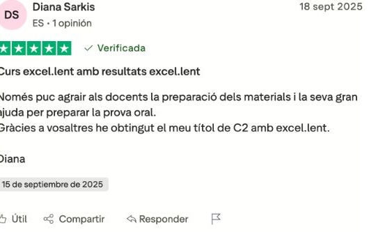 Opinió real de cinc estrelles d’una persona que ha confiat en C2Català